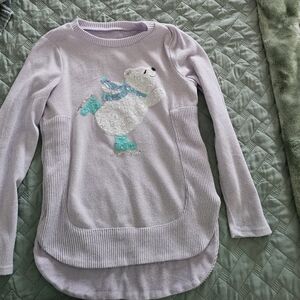 Kids Lavender Polar Bear Sweater Size M